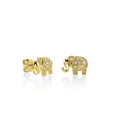Sydney Evan  Mini Diamond Elephant Post Earrings