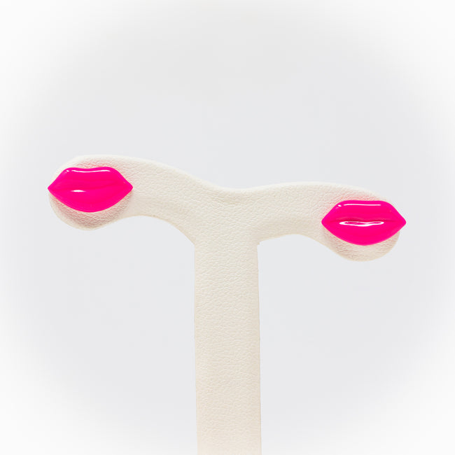 Alison Lou Large Neon Pink Lips Studs