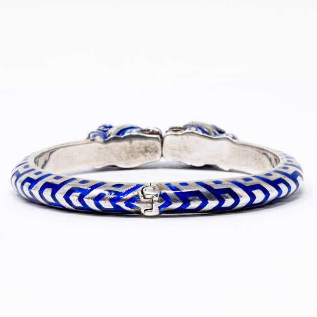 Gucci Enamel Vintage double lion sterling cuff bracelet