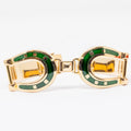 Gucci Rare 80's 18K Green Enamel and Gold Substantial Bracelet
