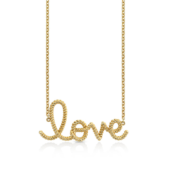 Sydney Evan Pure Gold Extra Large Love Script Rope Necklace